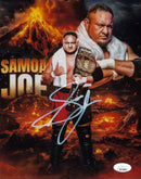 Highspots - Samoa Joe "AEW Champion" Hand Signed Metallic 8x10 Photo *inc COA*