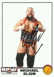 RPW - Michael Elgin Hand Signed 2016 A4 Photo