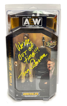 AEW : Tony Schiavone "We're Out Of Time!!" Ringside USA Exclusive Figure * Hand Signed *