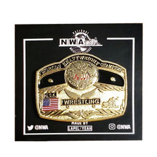 NWA : National Wrestling Alliance - "10 Pounds Of Gold" Enamel Pin Badge