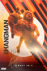 Official AEW - Hangman Adam Page "Buckshot" Hand Signed 12x18" *inc AEW Hologram*