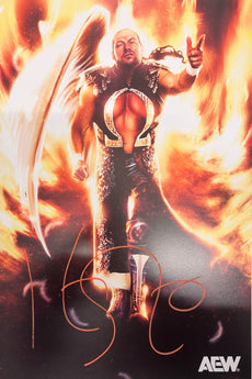 Official AEW - Kenny Mega "On Fire" Hand Signed 12x18" *inc AEW Hologram*