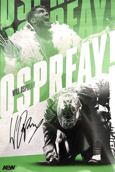 Official AEW - Will Ospreay "Three Point Landing" Hand Signed 12x18" *inc AEW Hologram*