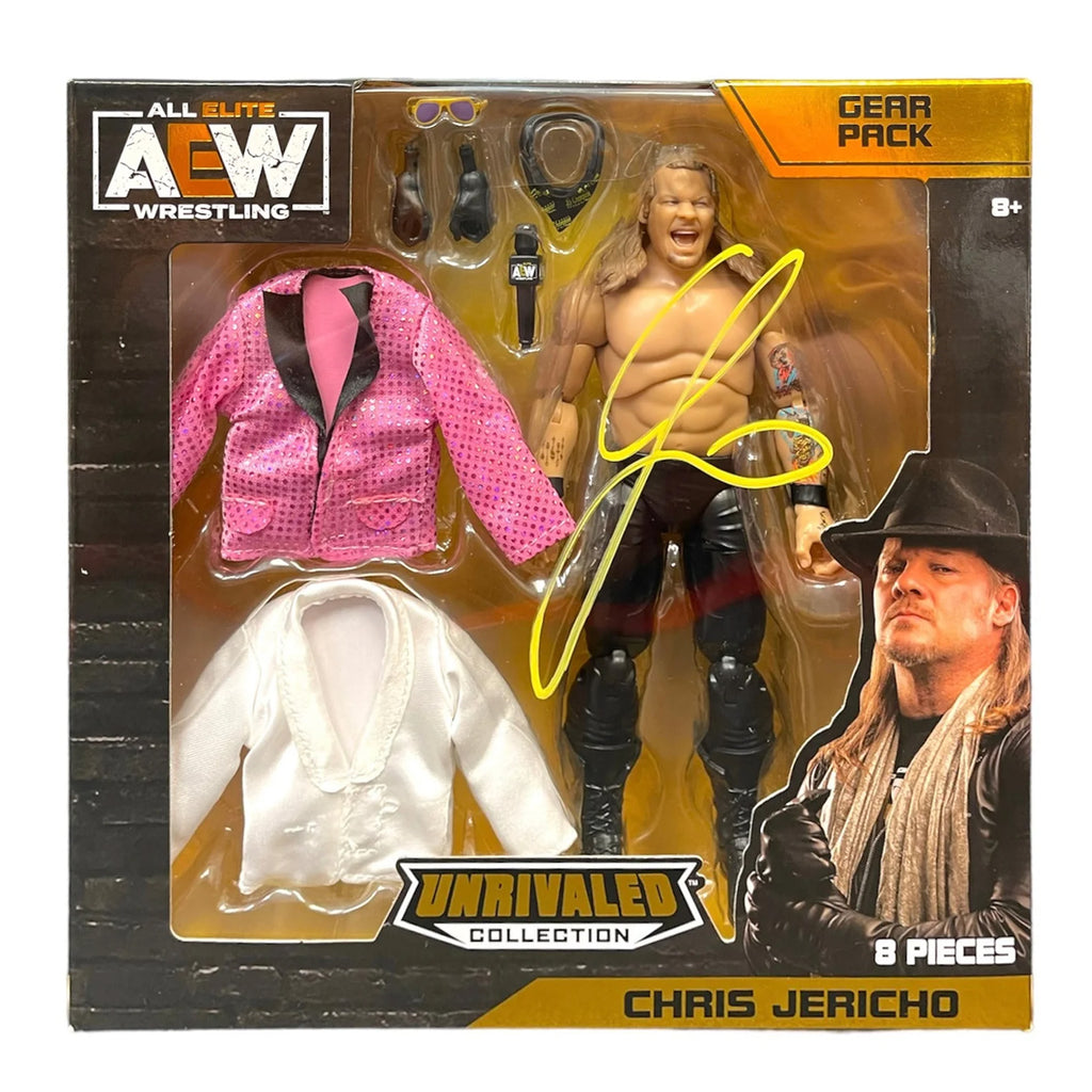 AEW Chris Jericho Gearpack Amazon Exclusive Figure Set Hand Sign AEW Chris Jericho Gearpack Amazon Exclusive Figure Set Hand Sign