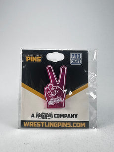 PWT / AEW : The Acclaimed Foam Hand Logo Pin Badge