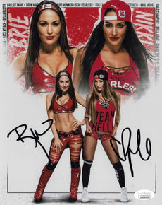 Highspots - Nikki & Brie Bella "Bella Twins Collage" Hand Signed Metallic 8x10 *inc COA*