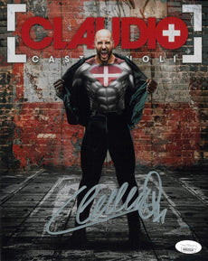 Highspots - Claudio Castagnoli "Swiss Superman" Hand Signed Metallic 8x10 *inc COA*
