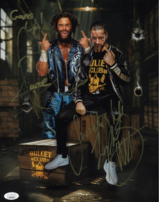 Highspots - Jay White & Juice Robinson "Guns Up" Hand Signed Metallic 8x10 Photo *inc COA*