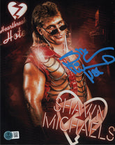 Highspots - Shawn Michaels "Heartbreak Hotel" Hand Signed Metallic 8x10 *inc COA*