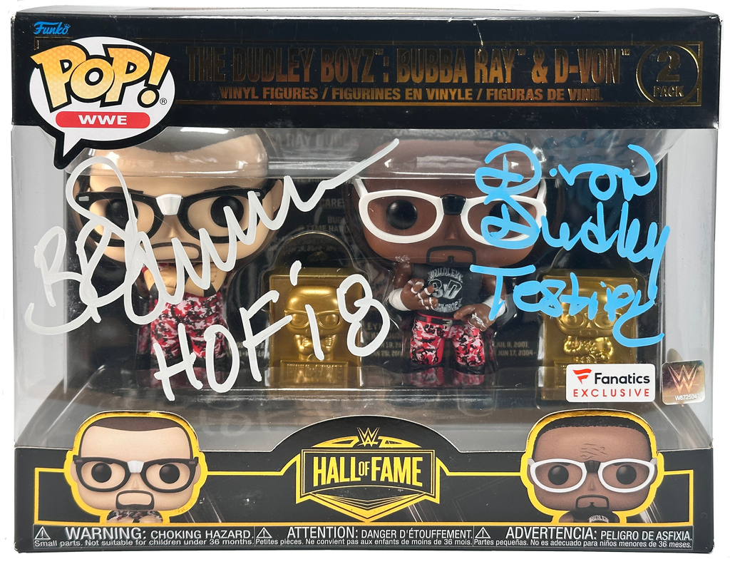 WWE Funko Pop Figures - The Dudley Boyz - Hall Of Fame Fanatics Exclusive * Hand Signed *