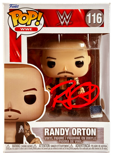 WWE Funko Pop Figure - Randy Orton #116 * Hand Signed * Red Auto - Packaging Issue