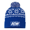 AEW - Blue Snowflake Pom Beanie Cap / Hat