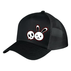 Demon Bunny - Rosemary & Allie - Black Trucker Hat / Baseball Cap