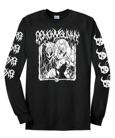 Demon Bunny - "Undead Exorcism" Long Sleeve Hooded T-Shirt