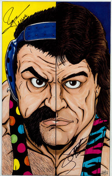 Highspots - Steiner Brothers "Face to Face" Comic Art Hand Signed 11x17 *Inc COA*