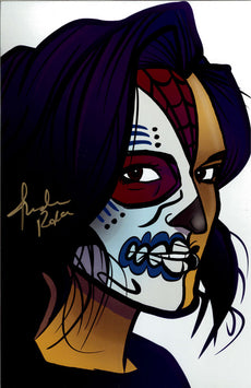 Highspots – Thunder Rosa “Facepaint” Hand Signed 11x17 Cartoon *Inc COA*