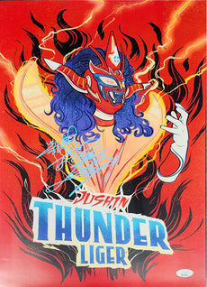 Highspots - Jushin "Thunder" Liger "Artwork" Hand Signed 12x18 *inc COA*