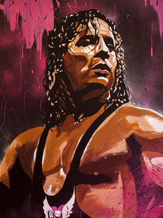 Rob Schamberger - Bret "The Hitman" Hart Hand Signed 24" x 18" Poster *inc COA*