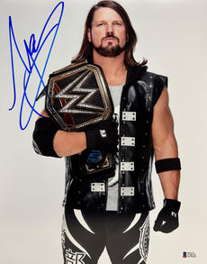Highspots - AJ Styles "WWE Champion Promo" Hand Signed 11x14 *Inc COA*