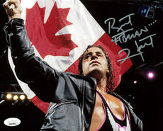 Highspots - Bret Hart "Canadian Flag" Hand Signed 8x10 *inc COA*