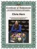 Highspots - Chris Hero "Green Elbow Pad" Hand Signed 8x10 Photo *inc COA*