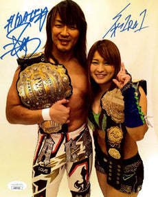 Highspots - Hiroshi Tanahashi & Io Shirai Hand Signed 8x10 *inc COA*