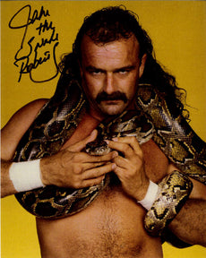 Highspots - Jake "The Snake" Roberts "Yellow Background" Hand Signed 8x10 *Inc COA*