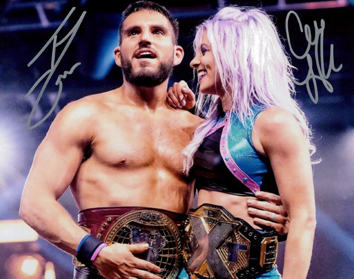 Highspots - Candice LaRae & Johnny Gargano "Champions" Hand Signed 8x10 Photo *inc COA*
