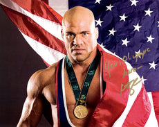 Highspots - Kurt Angle "Flag Drape" Hand Signed 8x10 *inc COA*
