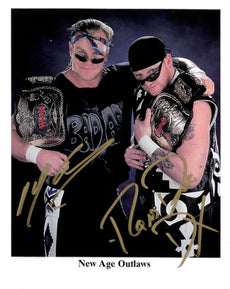 Highspots - New Age Outlaws "WWF Tag Team Champs" Hand Signed 8x10 Photo *inc COA*