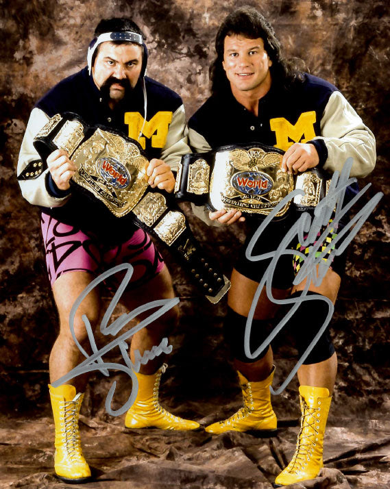 Highspots - Steiner Brothers "WWF Tag Team Champions Full Pose" Hand Signed 8x10 *Inc COA*