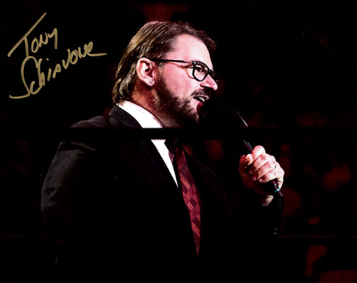 Highspots - Tony Schiavone "On The Mic" Hand Signed 8x10 *inc COA*