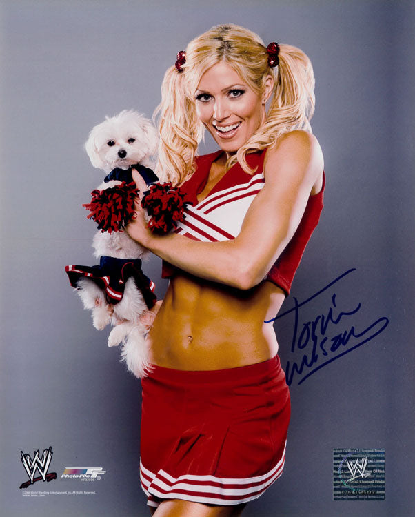 Highspots - Torrie Wilson "Cheerleader" Hand Signed WWE 8x10 *inc COA*