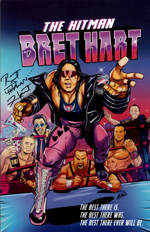 Highspots - Bret "The Hitman" Hart Hand Signed 11x17 Comic Print *Inc COA*