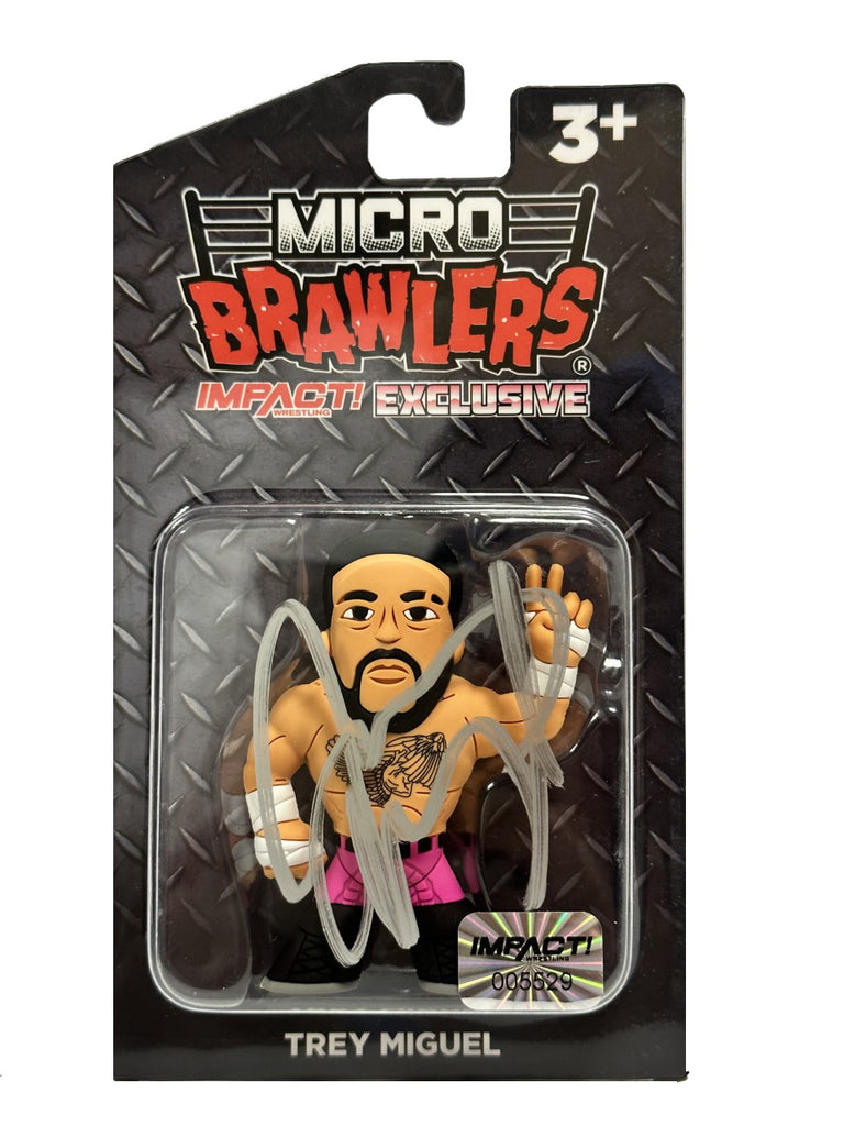Impact Wrestling - Micro Brawlers : Trey Miguel Figure *Hand Signed * –