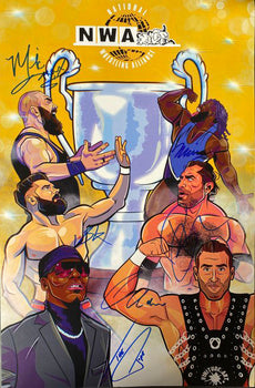 NWA : National Wrestling Alliance - "CCup Illustrated" Hand Signed 11x17 Poster