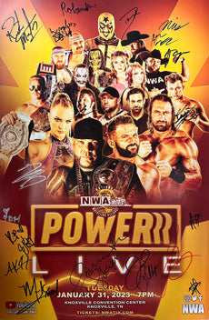 NWA : National Wrestling Alliance - "Powerrr Live 31/1/23" Hand Signed 11x17 Poster