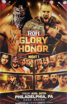 ROH - Glory by Honor Night 1 11x17 Poster *Signed by Bandido & Flip Gordon*