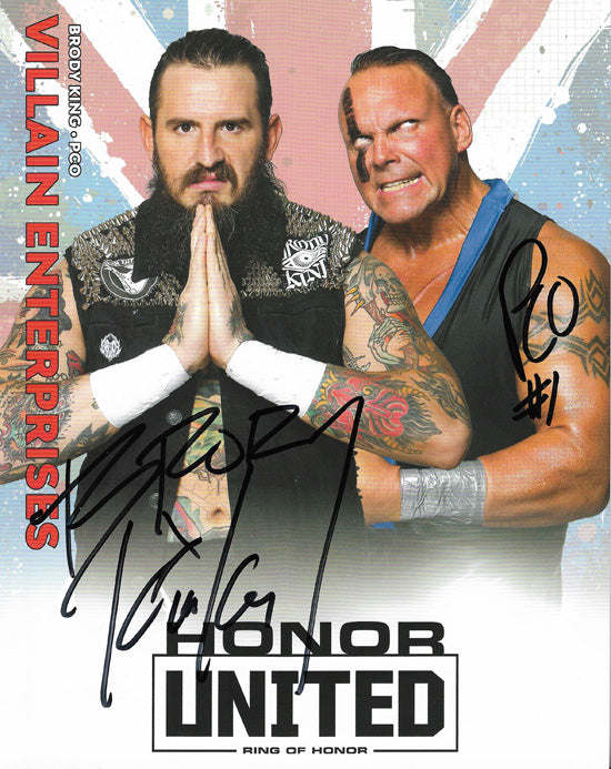 ROH - Villain Enterprises ( PCO & Brody King ) Autographed Honor United 2019 8x10