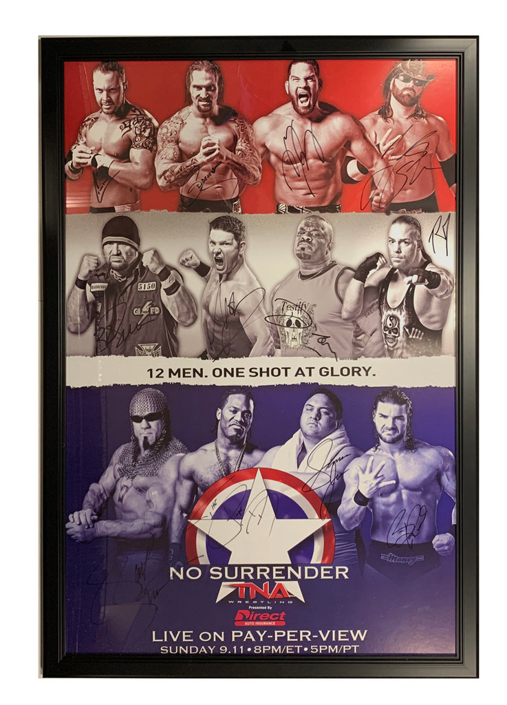 TNA - No Surrender 2012 PPV Framed Signed Poster *Signed by 12*