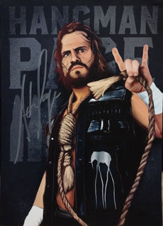 WC - "Hangman" Adam Page Hand Signed A4